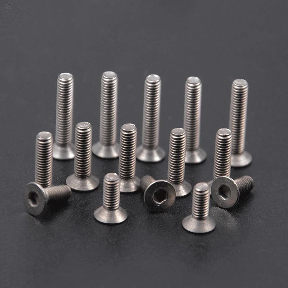 

M3 x 5 6 8 10 12 14 16 18 20 25 28 35mm TA2 Grade 2 Titanium Flat Head Screw Bolts With Hex Allen Socket For DIY M4x8mm