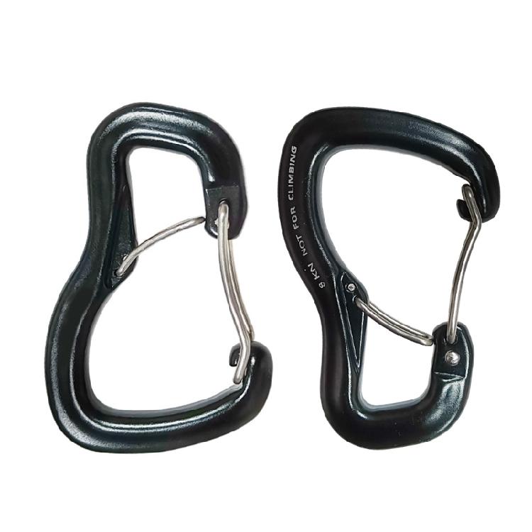 2pcs Hook Keyring Carabiners Stainless Steel Carabiner Clip Light Weight Locking for Outdoor Use 1