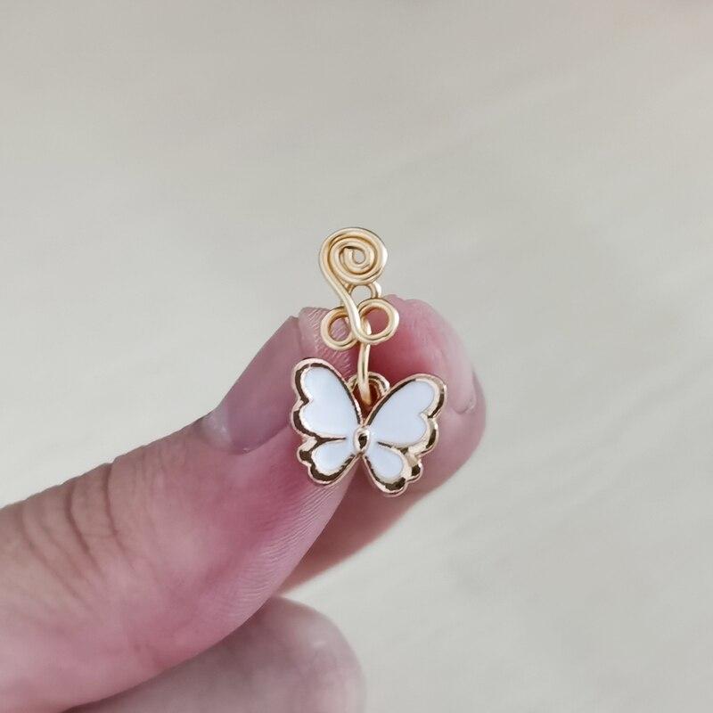 1Pc Goth motyl drut miedziany spirala fałszywy Piercing kolczyk w nosie Punk złoty kolor klip kolczyk w nosie klips do ucha mankiet biżuteria do ciała