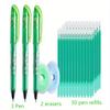 55pcs/Lot Erasable Gel Pen 0.5Mm Refill Rod Magic Erasable Pen Washable Handle Office Writing Tools Stationery