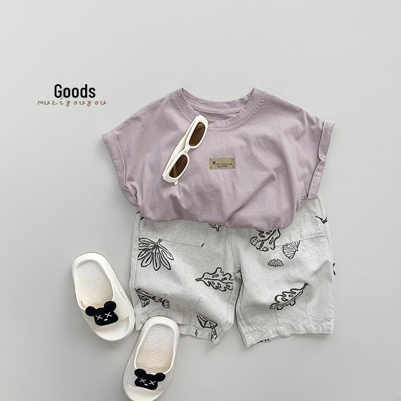 Children's Retro Korean Cotton T-shirt - Summer Short-Sleeved for Ages 3-5 Boys and Girls