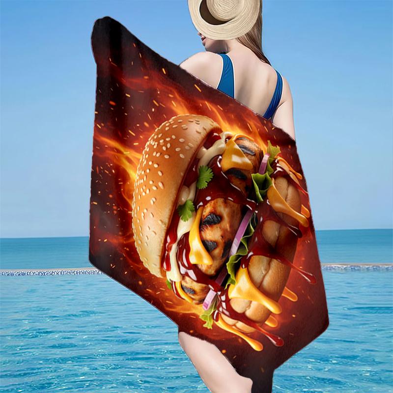 Golden French Fries Background Beach Towel, Super Soft Microfiber, Gift for Her/Him, Birthday, for Pool, Beach, Travel, Home Decor Fan gifts