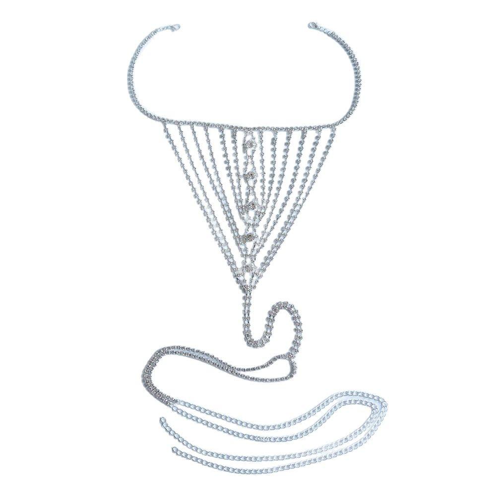 Stylish Hollow Rhinestone Body Chain Waist Chain, Nightclub Party Exaggerated Women'S Bikini Accessories