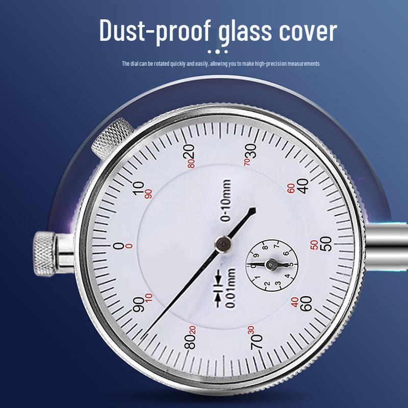 Mechanical Pointer Dial Indicator 0-10mm, Precision Gauge with 0.01mm Accuracy Calibration
