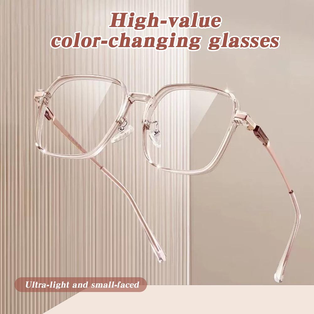 Fashion Sunglasses For Women Modern Oversized Square Photochromic Sunglasses Hd Lenses Clear To Dark Transition Effect