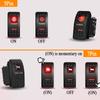 Waterproof Red LED Rocker Switch 12V 24V OFF Road Light ON OFF / ON OFF ON 3 Position Toggle for NARVA Carling ARB Style 4x4 Battery Switches5