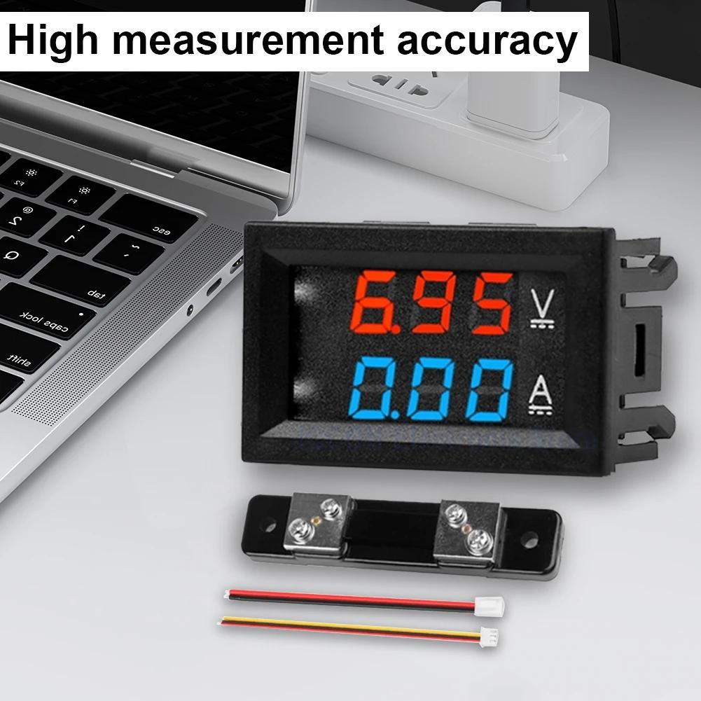 Digitales Voltmeter DC0-100V 10A 50A 100A Voltmeter Amperemeter Spannungsstrommesser LED-Anzeige Elektromobil Motorrad Auto
