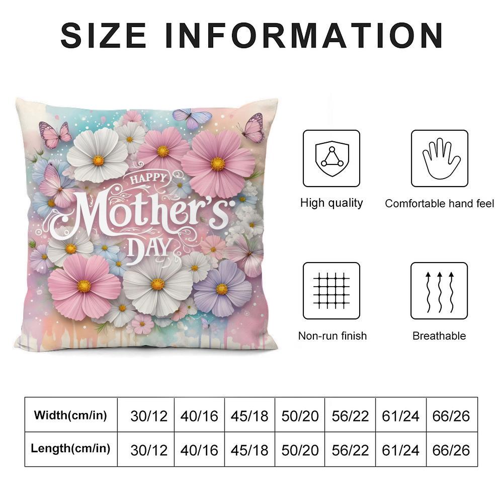 Mother'S Day Cushion Cover Pillowcase Ultra Soft Skin Friendly Fabric Cloud Like Comfort & Concealed Zipper
