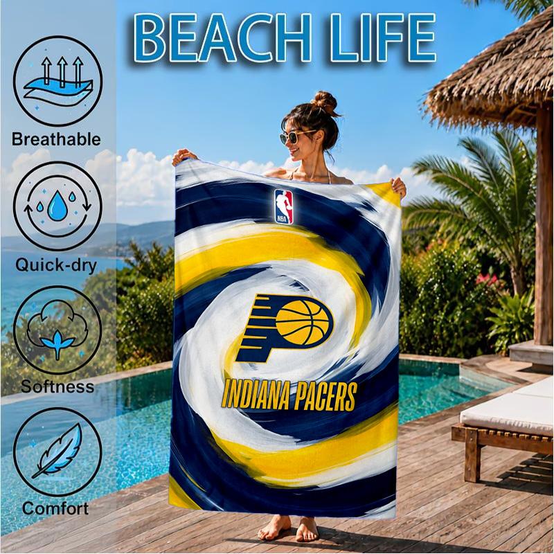 Pacers Basketball Team  Beach Towel, Microfiber Beach Towel, Perfect For Pool, Beach, Travel, Home Decor Beach Party Fan gifts