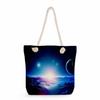 Starry Sky Print Thick Rope Single-shoulder Beach Bag 7229 CLE