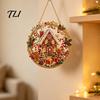Seasonal Festival Gift Ideas Christmas Rhinestone Painting Suncatcher Kit, Round DIY Hanging Decor Festive Decorations for Holidays Tree Home,