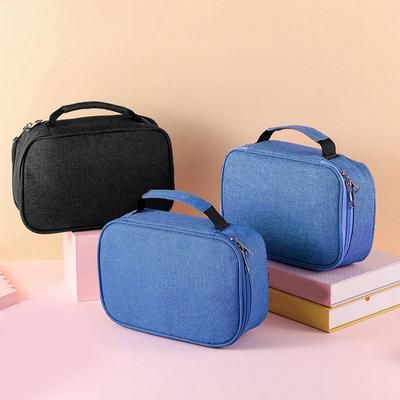 Large Capacity Stationery Storage Bag With Zipper Lnner Pocket 72 Holes Pencil Case  Simple Canvas Stationery Supplies