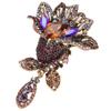 Flower Brooch Pin Elegant Exquisite Alloy Rhinestone Petal Brooch Pin for Wedding Party