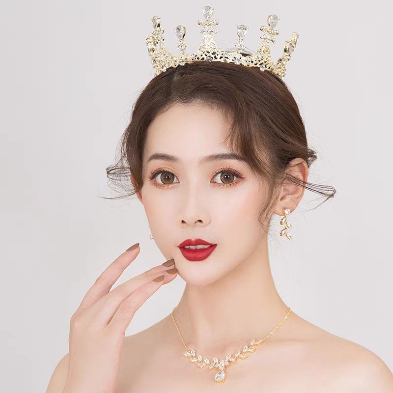 Bridal Headdress New Korean Baroque Crown Flowers Cake Decoration Ornaments Adult Ceremony Birthday Crown Jewelry
