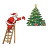 Christmas Party Atmosphere Decor Light Switch Sticker, Santa Claus Climbing Ladder Cover Funny Creative Xmas Supplies Peel & Stick Removable