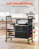 Rolling Craft Cart and Storage Table with 20 Vinyl Roll Holders 3 Drawers Black