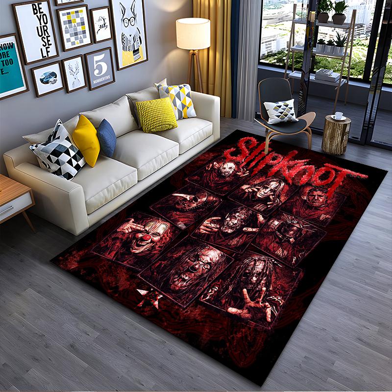 Area Rug, Slipknot Band Metal Art Print, Man Cave Decor, Non-Slip Mat