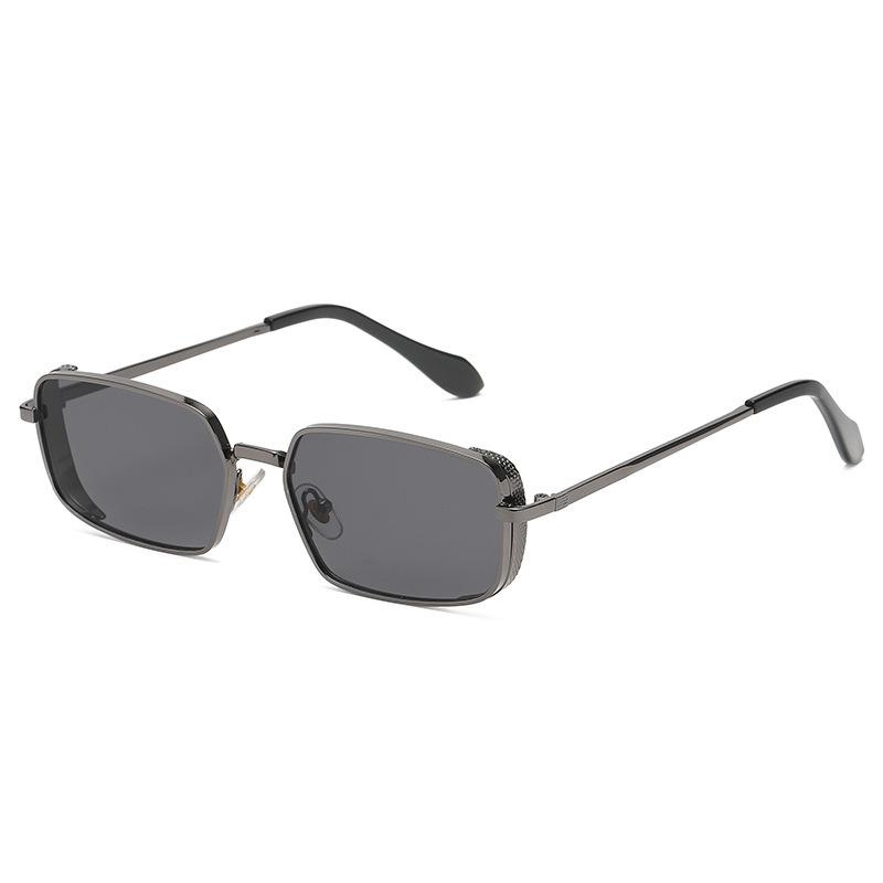 

Retro Small Frame Sunglasses Women Brand Designer Metal Square Punk Sun Glasses Shades Men Popular Glasses UV400 сірий колір