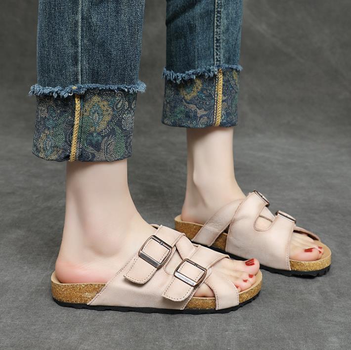 Fashion 3cm Weave Cow Suede Genuine Leather Shoes Flats Platform Wedge Summer Women Slip On Peep Toe Luxury Mary Jane Sandals