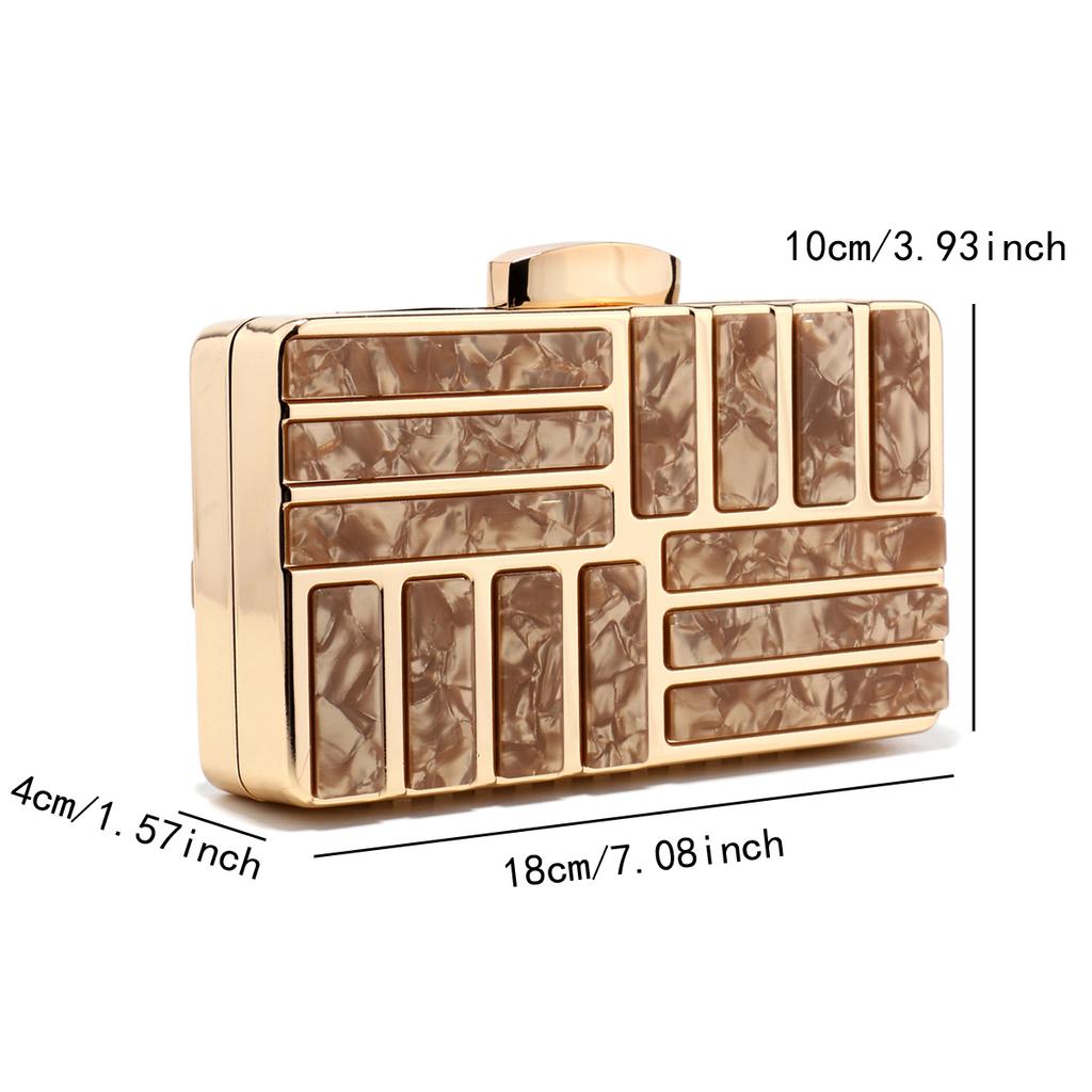Acrylic Women Clutch Evening Bags Flap Luxury Arrival Hollow Out Style Glitter Handbags Metal Chain Party Wedding Bridal Pro