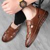 Sandali Classici in Pelle Bovina di Alta Qualità Estate Esterno Fatti a Mano Sandali da Uomo Moda Confortevoli Scarpe da Spiaggia in Pelle da Uomo Taglia 44