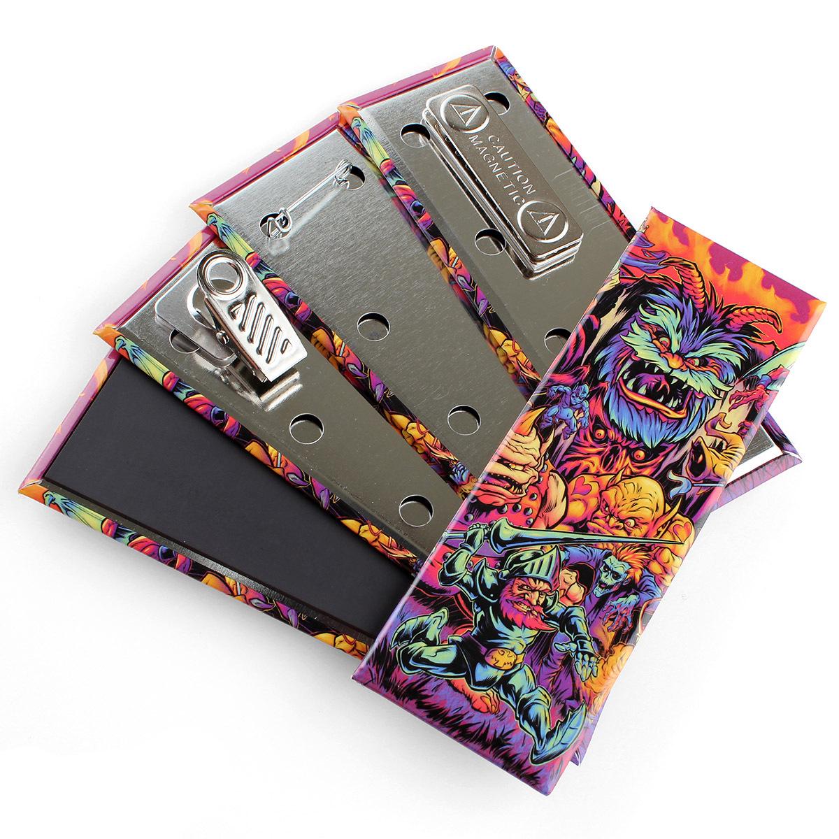 Custom Tinplate Brooch Souvenir: 170x50mm Rectangular Badge Gift Model G: 80x53MM