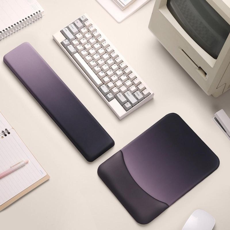 Mouse Mat Mouse Pad with Gel Wrist Support and AntiSlip Rubber Base Mousepad for Laptop and PC Use Easy Maintenance