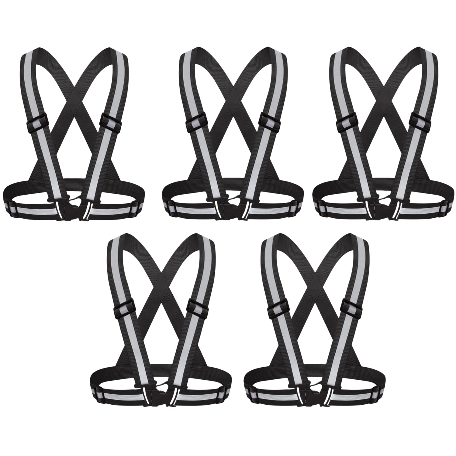 

Светоотражающая флуоресцентная светоотражающая повязка в 13 высокоэластичных предохранительных предохранительных дорожных ночных строительных ночных упаковка из 5 [L квадрат] жилет,