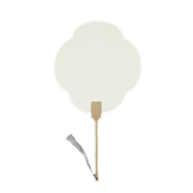 Chinese Rice Paper Fan White Round Fan with Tassels DIYs Blank Fan Decors