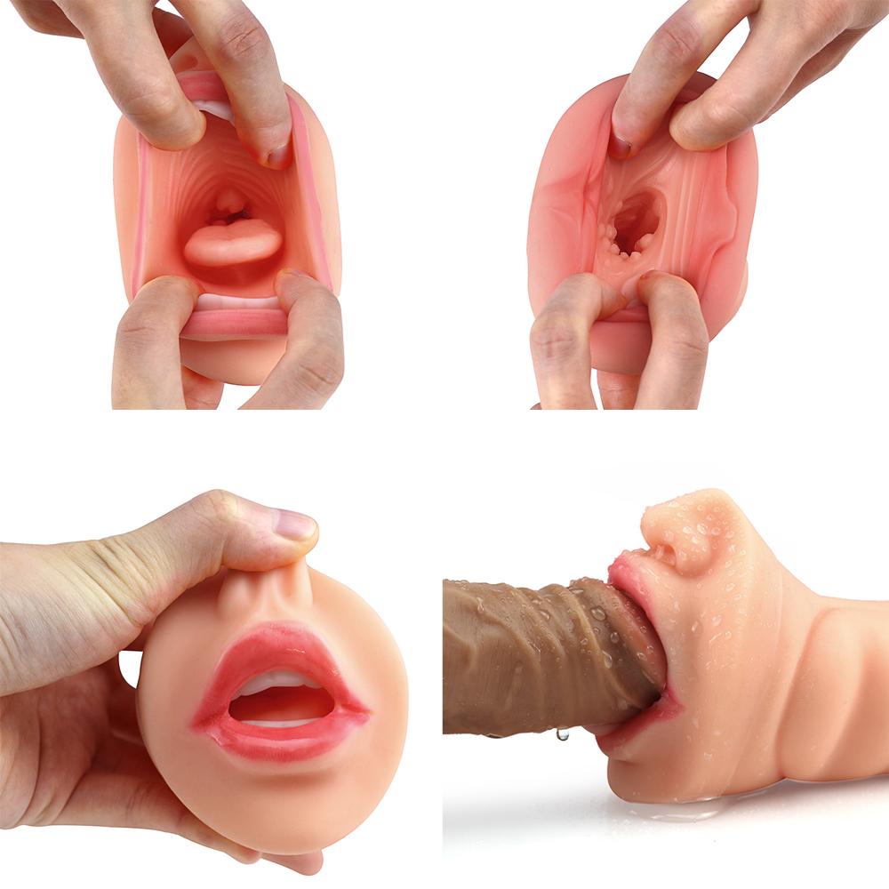 Pocket Pussy Male Masturbators with Lifelike Face, Sex Doll with Realistic Textured Mouth Vagina  Masturbator Adult Sex Toys for Men Masturbation