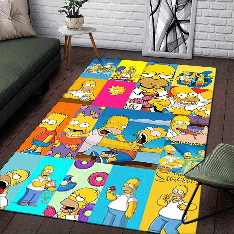 1pc The Simpsons Pattern Area Rug Soft Flannel Floor Mat for Living Room,Office,Bedroom and Carpet,Sofa Coffee Table Floor Mat