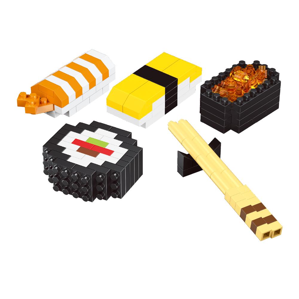 3D Mini Food Building Blocks Set Fries Hamburger Hot Dog Pizza Cola Red Wine Micro Particle Assembly Toy Children Christmas Gift