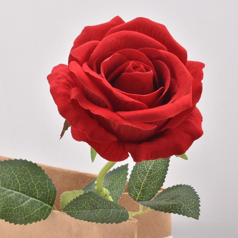 Single Velvet Strand Rose Simulation Flower Table Decor And Special Occasions