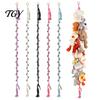 Stuffed Animal Hanging Rack Doll Cotton Storage Chain, Wall Mounted Organizer with Metal Clips, Boho Display Strap for Kids Room And Nursery