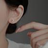 Love Stud Earrings Women's Light Luxury Temperament Niche Design Sense Zircon Heart Earrings