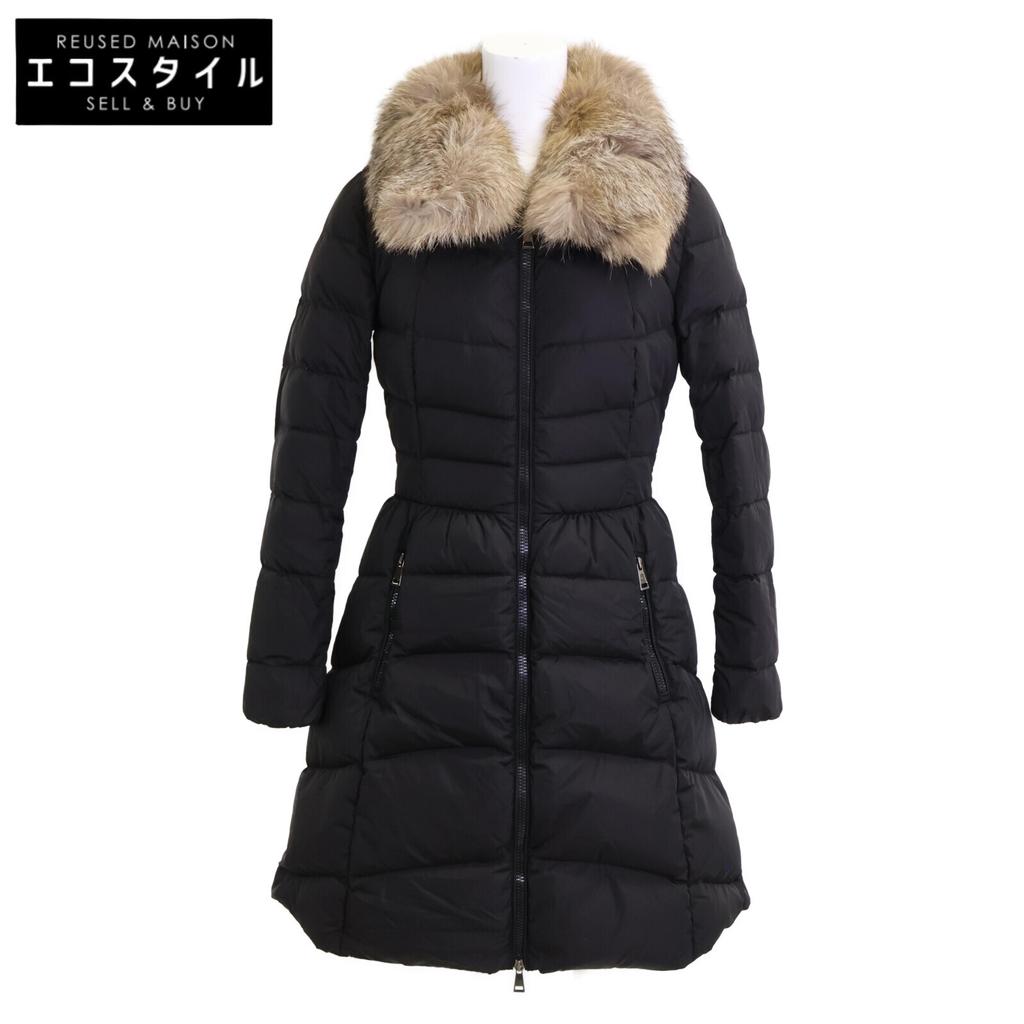 MONCLER [Good Condition] HIRONDELLE Down Jacket with Fur Collar coat O blackUsed