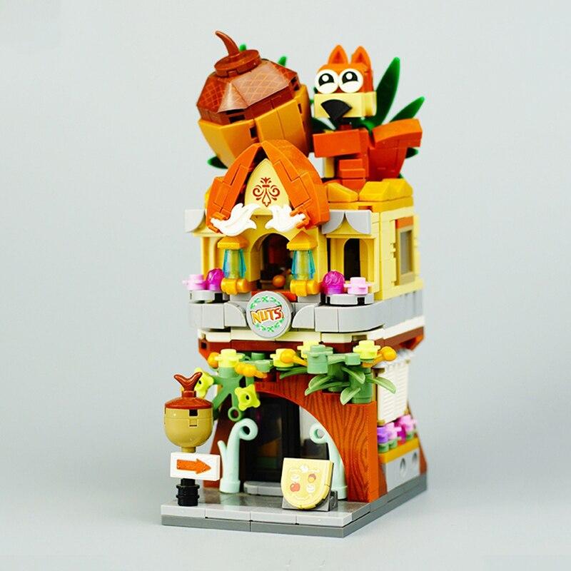 LOZ 1641 City Street Squirrel Nut Obchod s potravinami Obchod Architektura zvířat Model Mini bloky Cihly Stavebnice Hračka pro děti