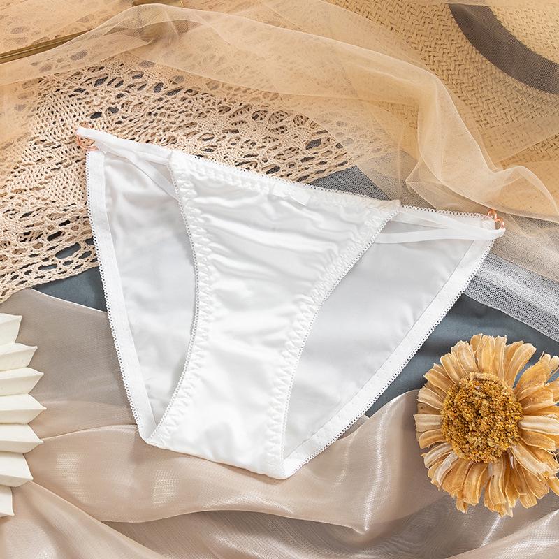 Ice Silk Seamless Women's Panties - Japanese Style, Low Waist, Thin Strap, Pure Desire, Cotton Crotch, Triangle Design