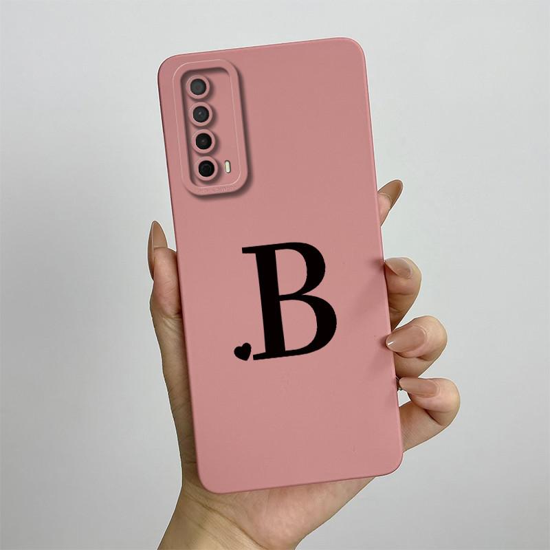 For Huawei Y7a Case Huawei P Smart 2021 Phone Case PPA-LX1 Luxury Letters Square ShockProof Soft TPU Silicone Back Cover Fundas