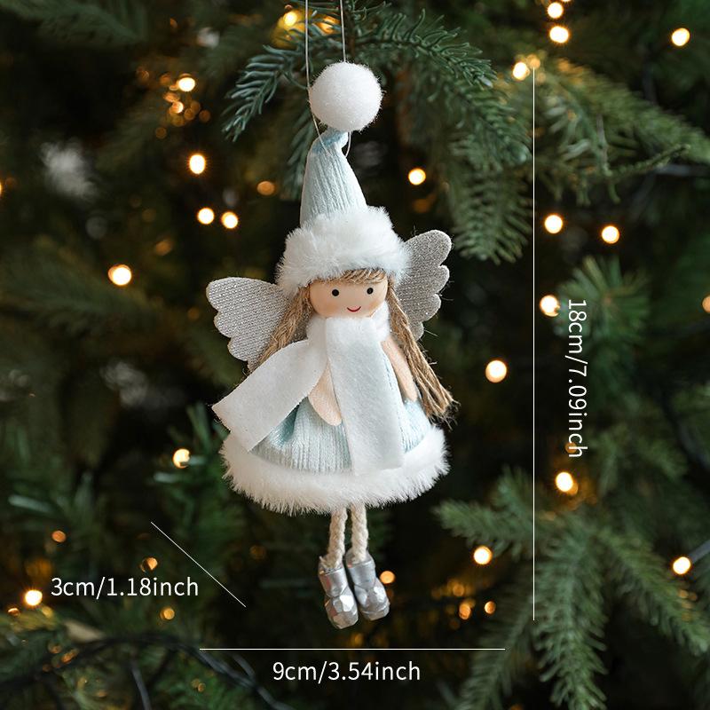 

1 шт. Милый романтичный кулон в подарок Девочка-ангел Креативность Плюшевая кукла Украшение Рождественское украшение Сетка B синий