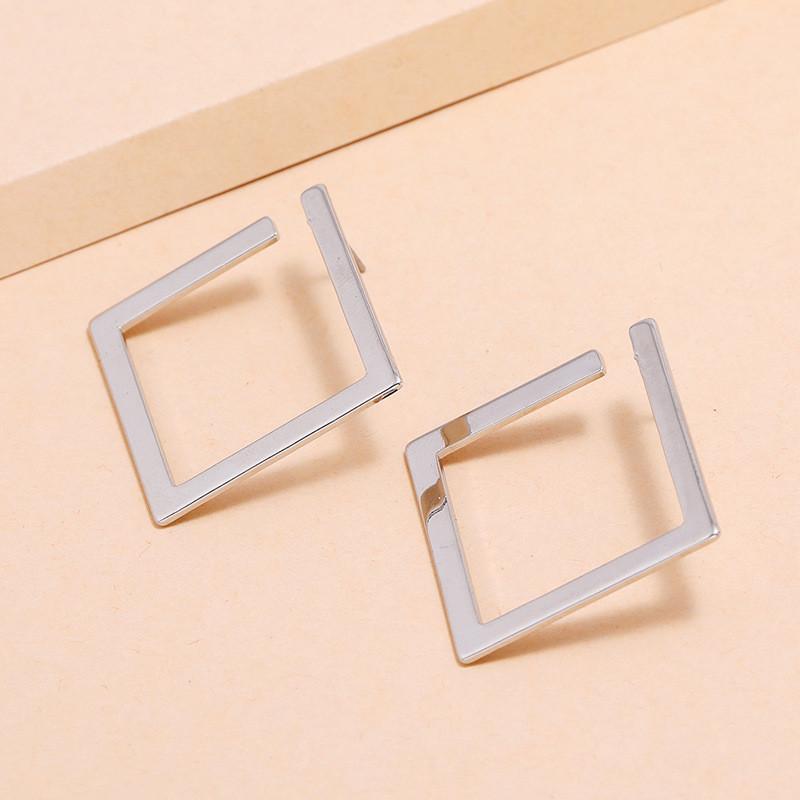 Square Geometric Earrings For Women Rectangular Gold Color Metal Earrings  New Trendy Jewelry Gifts