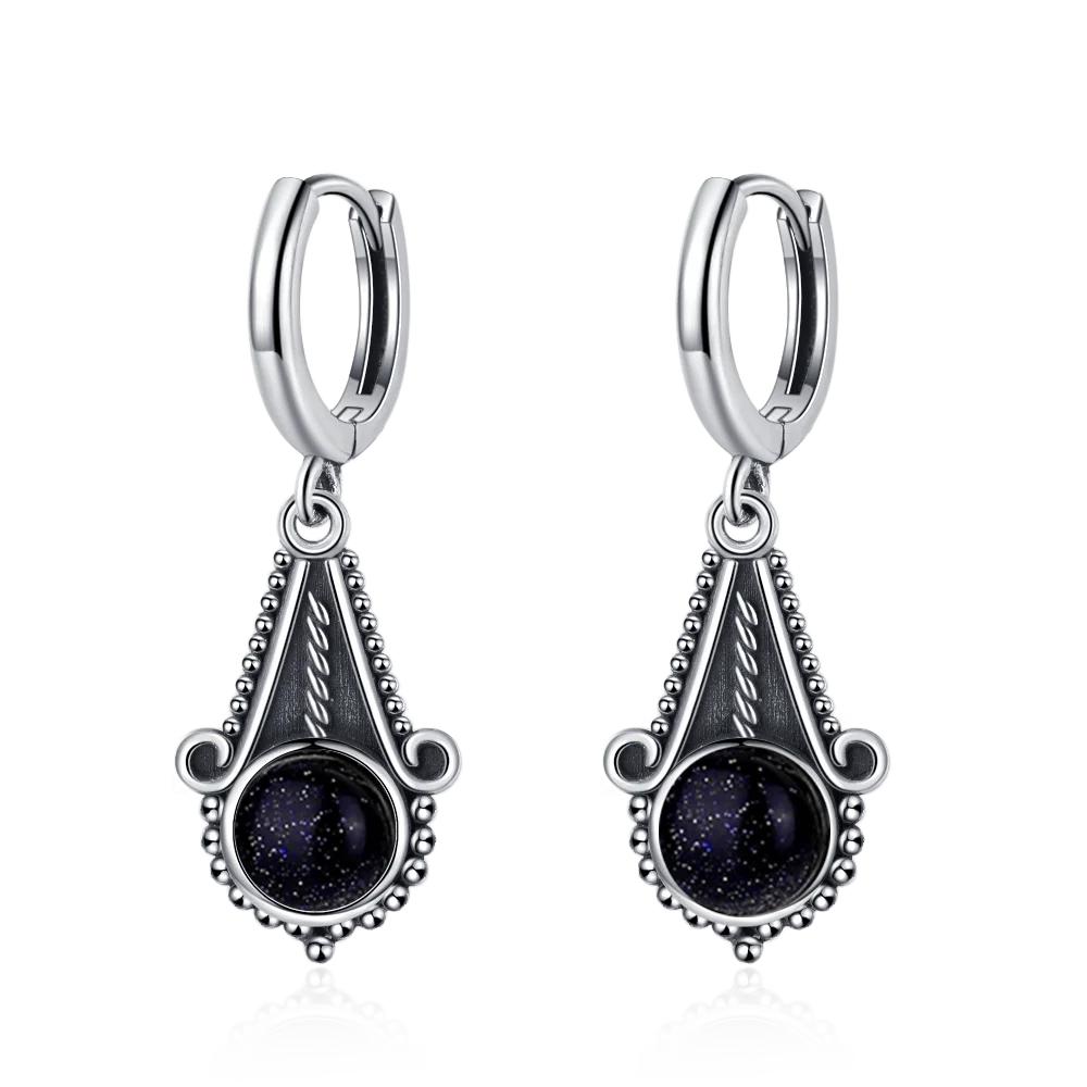 Neue Elegante Natürliche Kyanit Silber Tropfenohrringe für Damen Vintage Hochzeit Verlobung Creolen Ohrringe Geschenke