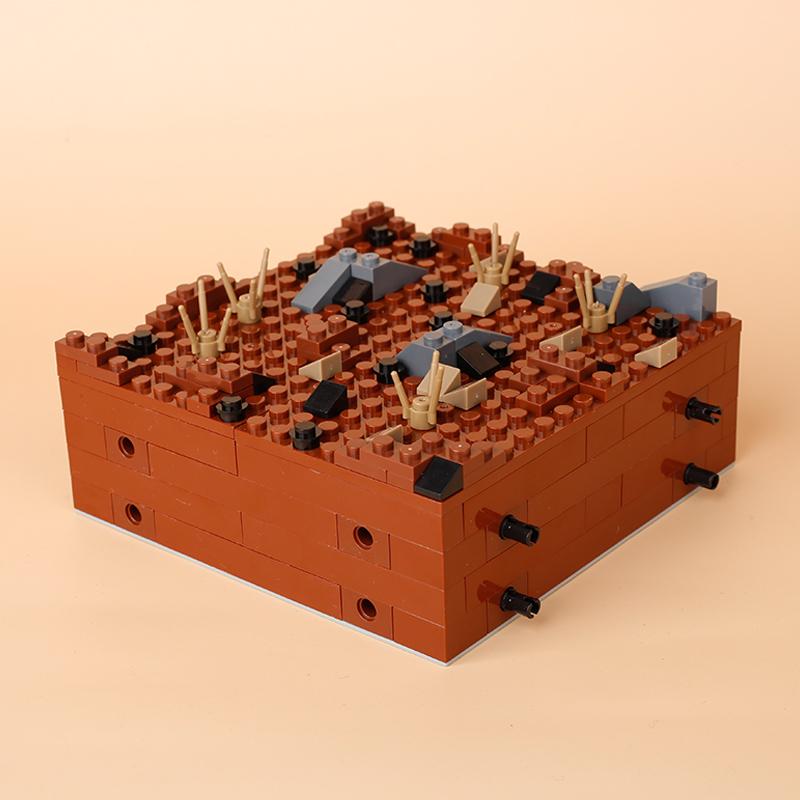 MOC WW2 Military Battlefield Brick War Street View Building Blocks Toy Weapons Blockhouse Set Compatible Figure Bricks Toys