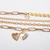 Collana Iniziale con Ciondolo a Lettera Semplice Retro con Perla per Donna Gioielli Collana a Catena Grossa a Strati Multipli Dichiarazione Boho