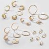 Minimalist Punk Gold Plated C-shaped Stud Earrings for Women Trendy Twisted Geometric Piercing Post Earrings Fashion Party Gift