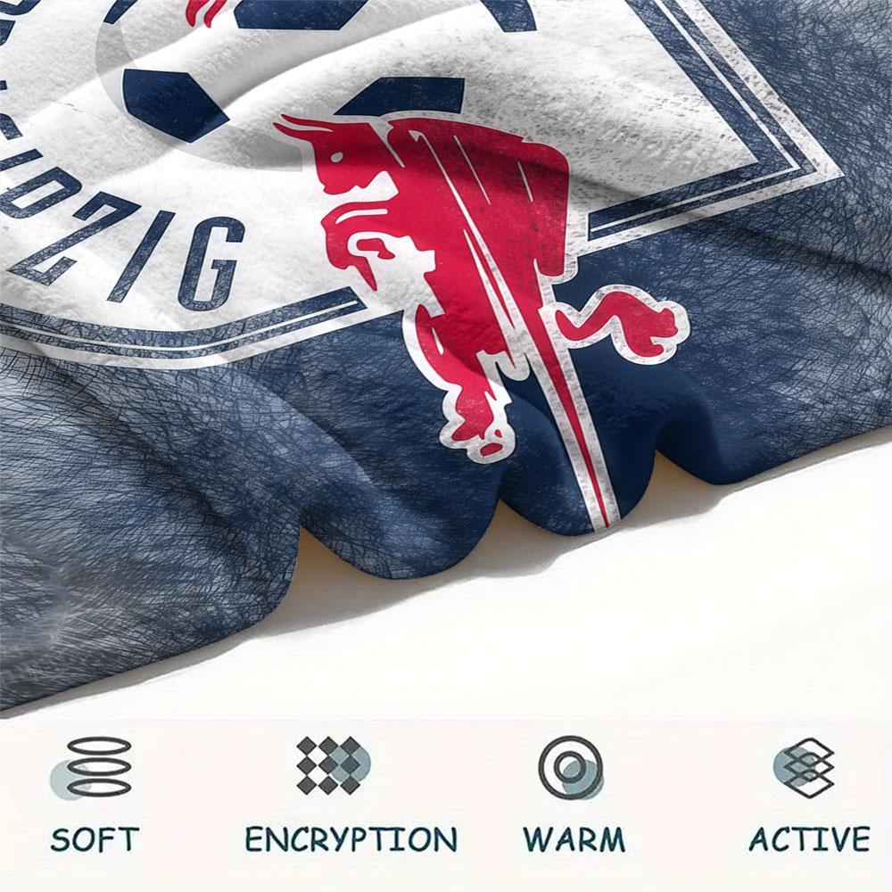 Coperta in Flanella Stampata RB Leipzig, morbido plaid per camera da letto divano, lavabile, merchandising per tifosi di calcio, ottimo regalo.