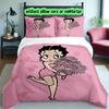 Betty Boop Duvet Cover Set - 3pcs Polyester Bedding Set with Digital Print, All-Season Cozy Bedroom Accessory