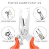 Fishing Pliers Gripper Hook Remover Stainless Fishing Tackle Tool Multifunctional Braid Line Cutter with Coiled Lanyard