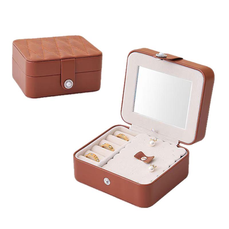 Jewelry Box Retro Jewelry Storage Box High-end Delicate Necklace Earrings Stud Earrings Small Portable Jewelry Travel