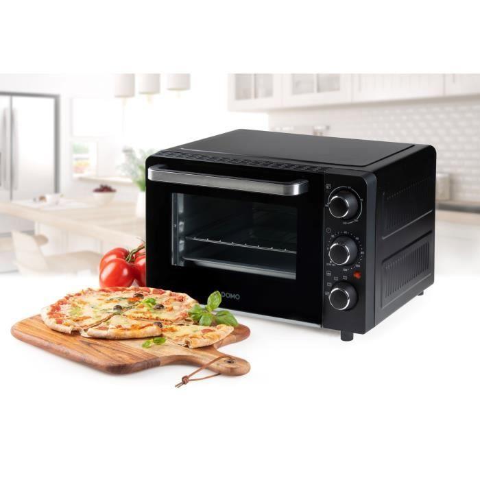 DOMO DO807GO Mini Electric Oven - 20 L - Black - Top and Bottom Heat - 120 Min Timer - 1300W